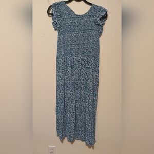 A New Day Blue Floral Midi Dress Size S